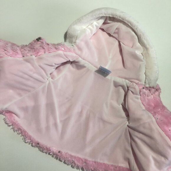 Small Wonders pink faux fur fall jacket - 3-6m - Picture 9 of 9